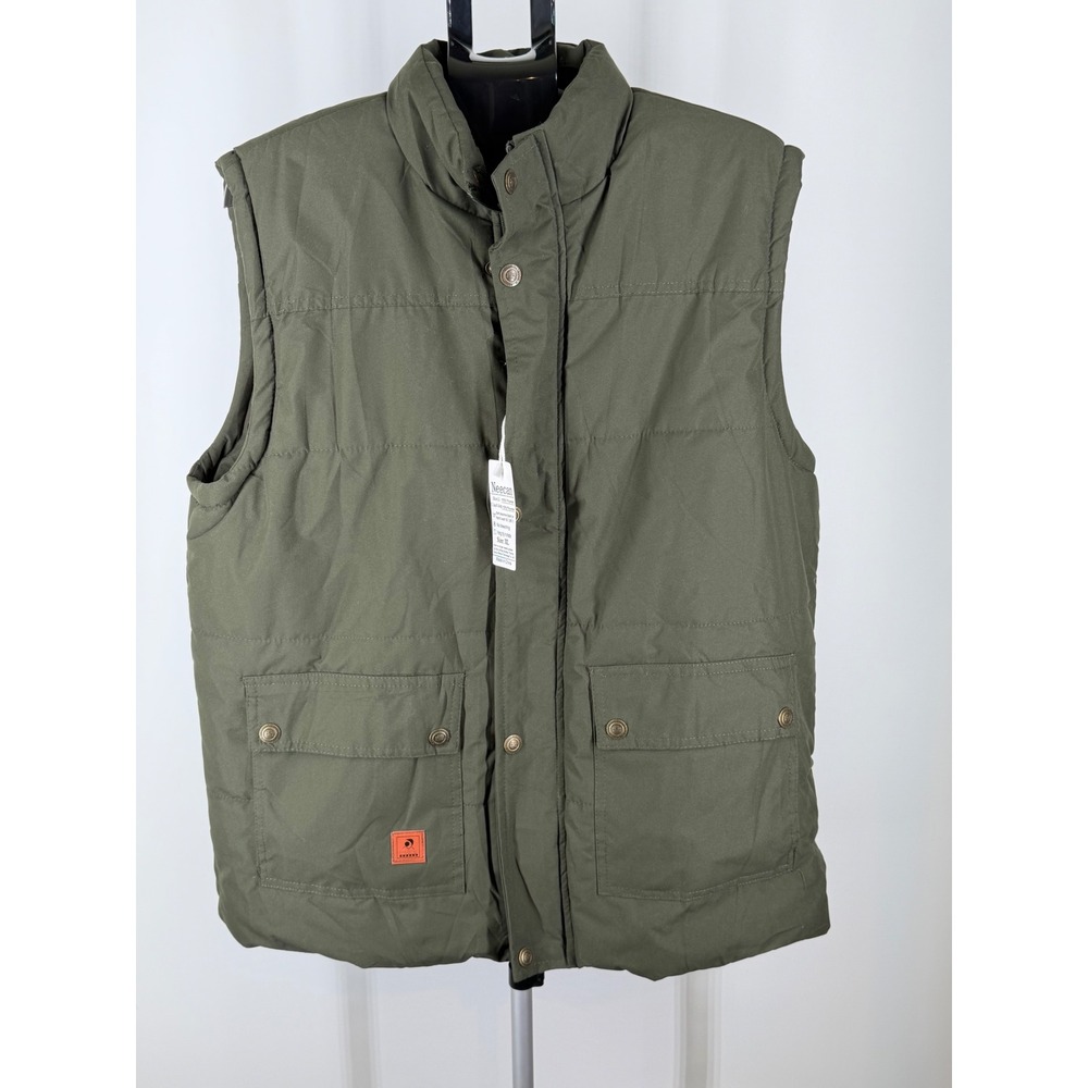 Coolchoice Mens Olive Green Sherpa Lined Puffer Vest XL Outdoor Leisure New